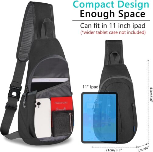 TITECOUGO Lightweight Chest Bag Small Shoulder Bag Lightweight Crossbody Backpack for Men Women and Children Shoulder Bag for Sports and Outdoor Use – Bild 3