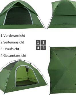 Clostnature 2/4 Person Tent for Camping – Waterproof Outdoor Tent Lightweight Dome Tent, Compact Tent with Small Pack Size for Family, Beach, Festival, Group