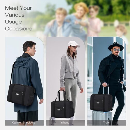 SPAHER Travel Bag Foldable Cabin Airplane Luggage Cabin 40x30x20cm Wizzair Vueling Volotea Waterproof Weekend Bag Women Men Luggage Portable Bag Organizer 25L – Bild 5