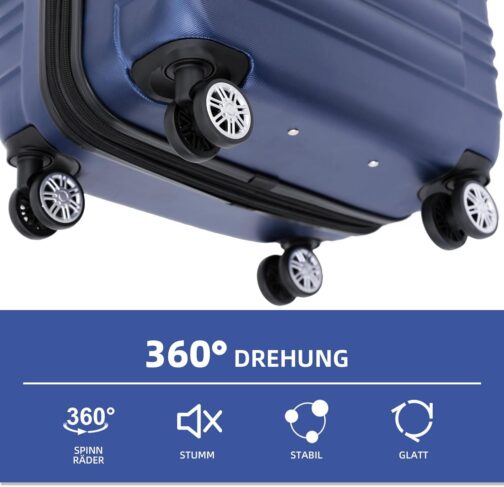 Beibye Twin-Wheeled Travel Suitcase, Hard Shell Trolley Suitcase, M/L/XL Set, dark blue – Bild 8