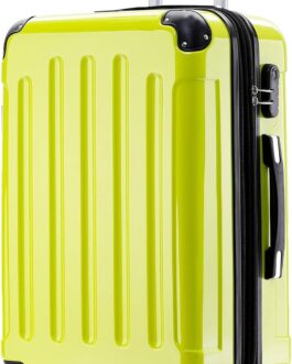 Beibye 2048 Hard Shell Trolley Suitcase with Twin Rollers in a Set with Sizes M, L, XL, Available in 15 Colours PC, Green