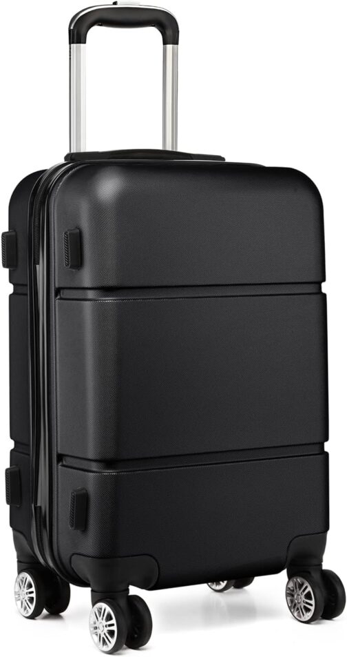 Kono Lightweight ABS Hand Luggage, Hard Shell, Cabin Luggage Suitcase, Travel Suitcase, Luggage, 56 cm, black – Bild 8