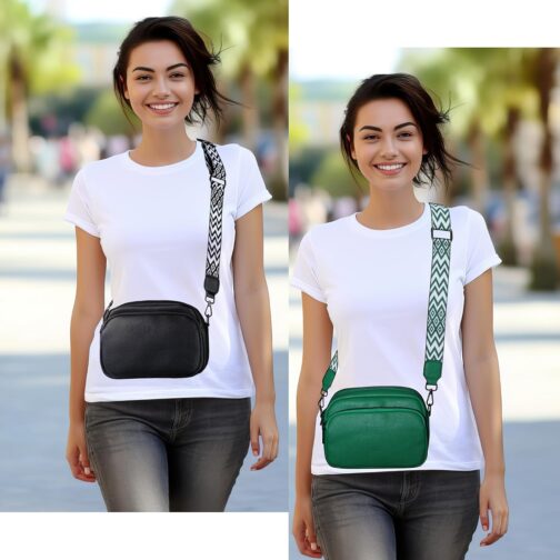ZOUIQSS Damen Umhängetasche Leder Raute Frauen Crossbody Schultertasche Metallknopf Handtasche mit verstellbaren Schultergurten – Bild 7
