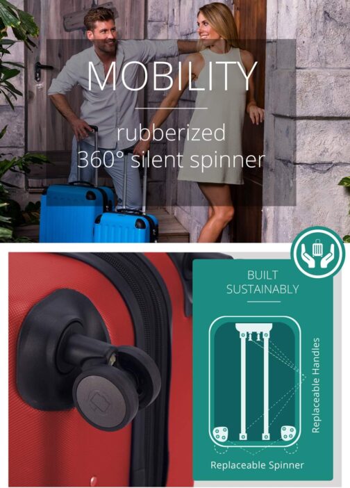 HAUPTSTADTKOFFER - Spree hard shell suitcase, trolley suitcase, travel suitcase, 4 double wheels, Aqua Green, 75 cm Koffer – Bild 3