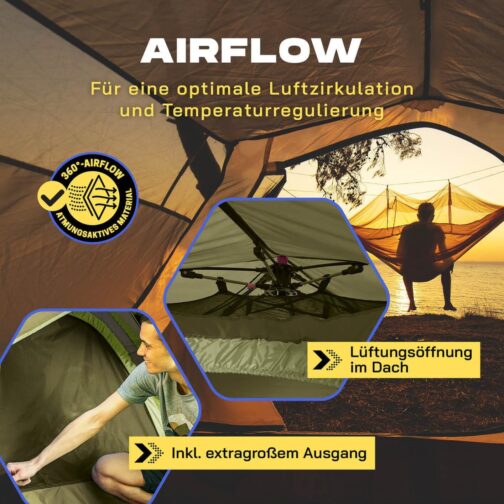 Lumaland Camping Zelt | Leichtes Pop Up Wurfzelt | 2-4 Personen Kuppelzelt | Trekking & Festival Igluzelt | Sekundenzelt Wasserdicht 210x190x110cm | Ideal auch als Strand Wind- & Sonnenschutz – Bild 6