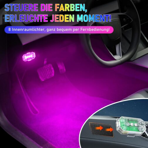 Pack of 4 Wireless Car LED Flash Lights Battery with Remote Control, 8 Colours High Bright Flash Light for Car, Drone, Truck, Motorcycle, Bicycle – Bild 8