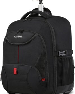 Trolley Backpack with Wheels Laptop Travel Backpack for Adults School Bag with Wheels Business Trolley Laptop Bag, black, School bag with wheels