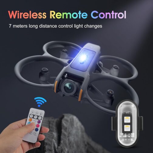 Mineup Pack of 4 Wireless LED Lights, 8 Coloured Strobe Drone Light, Remote Control Flash Light with Remote Control, USB Charging, Anti-Collision Lights, LED Aeroplane Flash Light for Drone Motorcycle – Bild 5