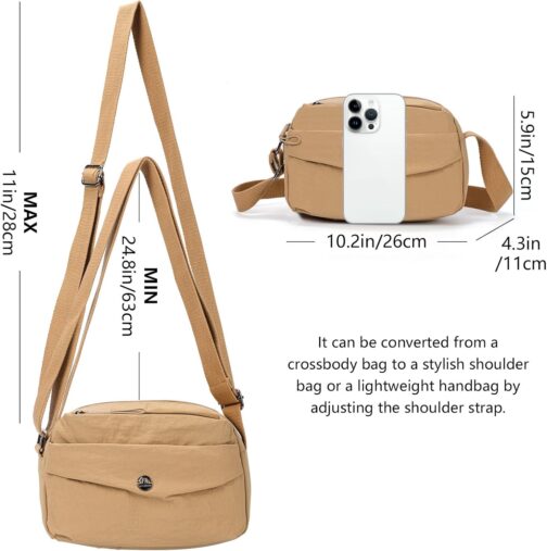 Lancry Crossbody Bag for Women Nylon Lightweight Crossbody Bag for Women Multi Pockets Casual Crossbody Bag with Adjustable Shoulder Strap – Bild 6