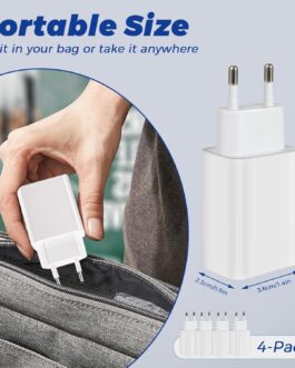 4 Pack 5W Charger USB Power Supply Plug Adapter, 1A/5V Charging Plug USB Socket Power Plug Compatible with iPhone Samsung Huawei Xiaomi Oppo (White)