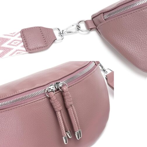 YISUOHOOM Bum Bag Women's Shoulder Bag Small Crossbody Bag Vegan Leather Chest Bag Small Handbag, purple-v1, Unit size, Shoulder bags – Bild 7