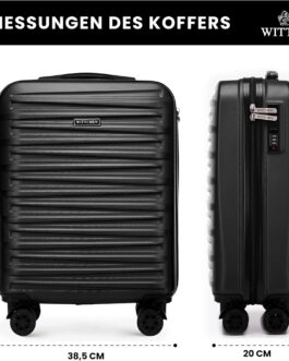 WITTCHEN Skyspeed Line ABS Hard Shell Suitcase Travel Suitcase Trolley Combination Lock Telescopic Handle 4 Wheels, black
