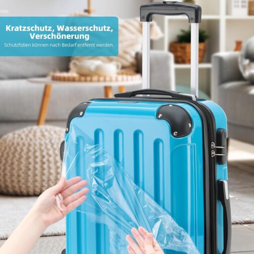 Beibye 2048 Hard Shell Trolley Suitcase with Twin Rollers in a Set with Sizes M, L, XL, Available in 15 Colours PC, turquoise – Bild 4