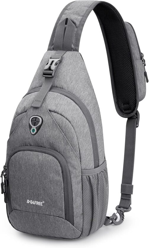 G4Free Sling Bag Backpack Chest Bag Shoulder Bag Anti-Theft Crossbody Gym Daypack with Headphone Hole for Outdoor Cycling Travel Hiking Men Women