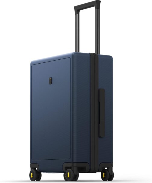LEVEL8 Hand Luggage Suitcase, Lightweight Made of 100% Polycarbonate, Trolleys Suitcase, Hard Shells, Trolley Case, Elegance, Micro Diamond Textured Design 8 Spinner Size, dark blue, Suitcase set