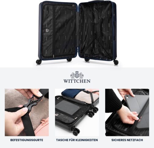 WITTCHEN Skyspeed Line ABS Hard Shell Suitcase Travel Suitcase Trolley Combination Lock Telescopic Handle 4 Wheels, navy – Bild 5