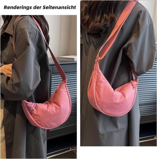Valleycomfy Crossbody Moon Bag Shoulder Bag Women's Half Moon Handbag Water-Repellent Bum Bag Women's Half Moon Bag Shoulder Bag with Shoulder Strap Adjustable – Bild 5