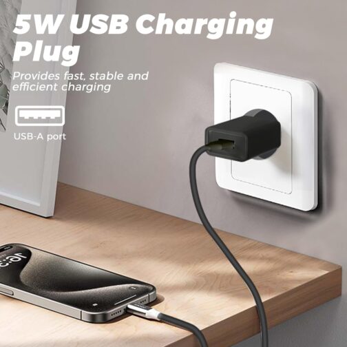 4 Pack 5W Charger USB Power Supply Plug Adapter, 1A/5V Charging Plug USB Socket Power Plug Compatible with iPhone Samsung Huawei Xiaomi Oppo (Black) – Bild 3