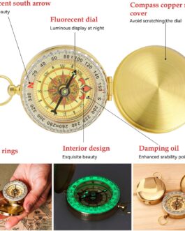 Camping Survival Compass Hiking Survival Compass Glow in the Dark Compass for Camping Hunting Outdoor Camping Survival Compass Hiking Survival Luminous Compass with Whistle for Camping