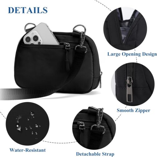 MAXTOP Small Crossbody Bag Women's Shoulder Bag with Removable Strap Cross Body Bag Sling Cell Phone Purse for Travel Essentials, black – Bild 4