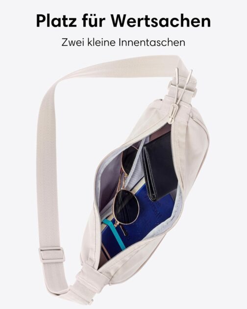 LARKSON Crossbody Bag for Men and Women - Solveig Medium - Shoulder Bag in Half Moon Style - Semi-Circular Shoulder Bag - Moon Bag Design - Water-Repellent, sand, Minimal – Bild 4