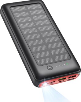 Solar Power Bank 27000 mAh 22.5 W PD20 W Power Bank Fast Charging USB C Portable Charger for iPhone 16 15 14 13 12 Camping Outdoor