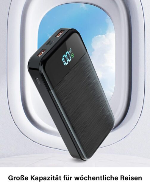 Power Bank 27,000 mAh 22.5 W External Mobile Phone Battery PD20W Fast Charging Power Bank USB C with LED Display 3 Outputs & 2 Inputs Portable Charger (P38S-01) – Bild 3