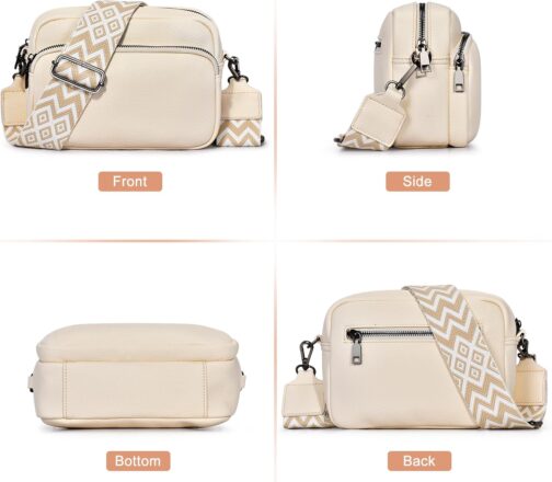 GASSDA Crossbody Bag Women's Small Shoulder Bag Women's PU Leather Handbag Women's Small Bags with Removable Shoulder Strap, beige, Fashionable – Bild 5