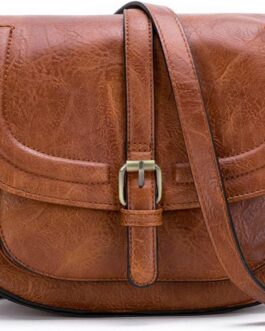 Afkomst Women’s Small PU (polyurethane) Leather Shoulder Bag, Vintage Crossbody Bag Brown