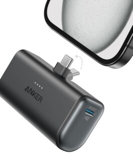 Anker Nano Power Bank, 5000 mAh Power Bank 22.5 W, Integrated Foldable USB-C Connector, Compatible with iPhone 15, Samsung S22/23 Series, Note20/10 Series, Huawei, iPad Pro/Air, AirPods and More –