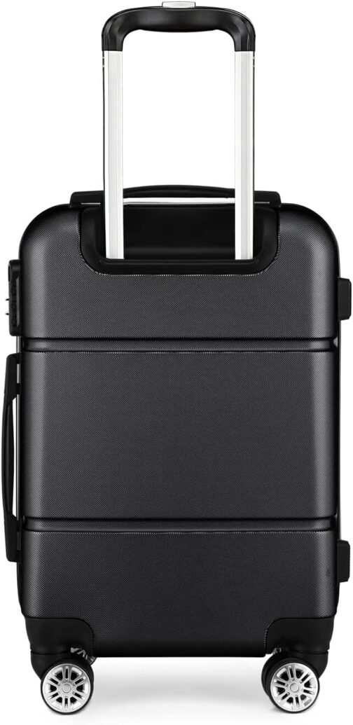 Kono Lightweight ABS Hand Luggage, Hard Shell, Cabin Luggage Suitcase, Travel Suitcase, Luggage, 56 cm, black – Bild 9