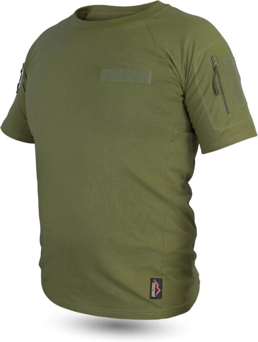 Tactical BDU Combat T-Shirt with Velcro Patches, Arm Pockets & Hidden Side Pockets