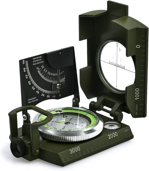 Proster Military Marching Compass Professional Pocket Compass with Clinometer Carrying Strap Bag for Hunting Hiking and Outdoor Activities – Bild 4