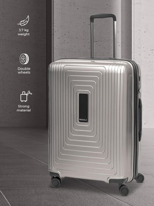 REDOLZ Essentials 14 Regular Items, Coffee Grey Metallic, Hard shell trolley with swivel castors – Bild 8