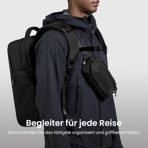tomtoc Sling Bag Bum Bag for Men Women Anti Theft Shoulder Bag Chest Bag with RFID Protection, Lightweight Belt Bag Crossbody Bag for Everyday Travel, black – Bild 7
