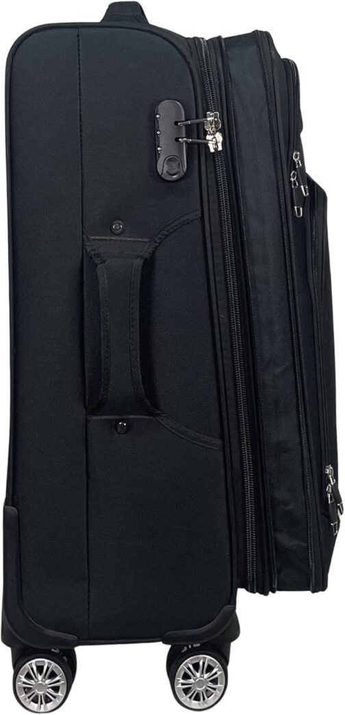 MY TRAVEL BAG Suitcase, Hand Luggage, Fabric Rolling Suitcase, Travel Suitcase, Trolley, Expandable with Twin Wheels (M/L/XL/XXL or Set of 4) Soft Luggage, black, Hand luggage (55 cm), Fabric case – Bild 5