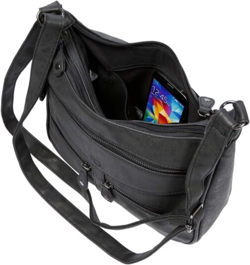 Christian Wippermann Women's Shoulder Bag Crossover Bag Leather Look Handbag – Bild 6