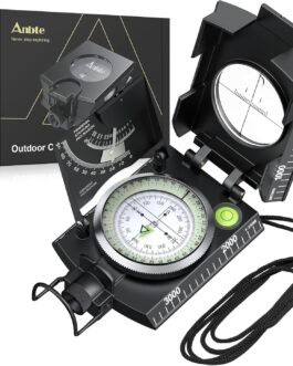 Anbte Kompass Militär mit Klinometer Professioneller Marschkompass IP65 Compass mit Tragetasche Wasserdicht Navigation Compass für Jagd Camping Wandern Outdoor-Aktivitäten