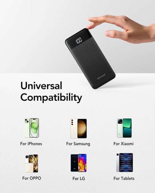 Charmast Power Bank, Ultra Slim 10400 mAh Power Bank, Small But Strong, USB C In&Out Power Bank, 3A Outputs with LED Display, Compatible with iPhone 16/15/14/13/12/11/X/8 Pro Max Plus, iPad, Samsung, – Bild 6