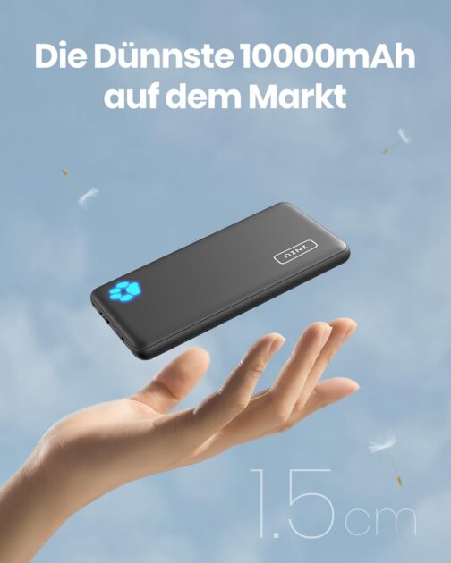 NIU Power Bank, Ultra-Thin USB C 10000 mAh External Battery, Three 3A Outputs Mobile Phone Power Bank with Torch for iPhone, Samsung, Galaxy, Huawei, Oneplus, Xiaomi, Google, iPad, Airpods, Android and More – Bild 9