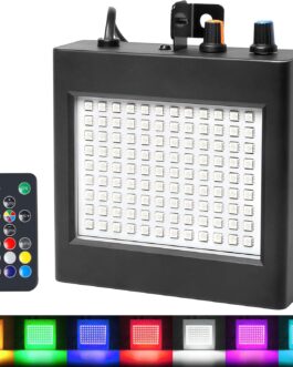 Multicolour Strobe with Remote Control Disco Light, 108 LED Stroboscopes Music Controlled Disco Flash Light for Room, Disco Light, Party Disco Strobe Light, Strobe Flash, Flash Projector Light Effects