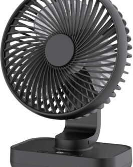 Joneytech Tischventilator Leise Automatisch Oszillierend, 4000mAh Akku USB Klein Tragbarer 4 Geschwindigkeiten LED-Digitalanzeige für den Schreibtisch, Zuhause, Picknicks und Büro- 12V mini ventilator
