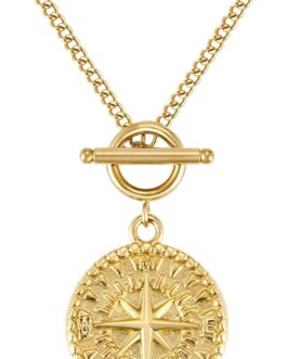 BONNYBIRD® Compass Women’s BonnyCompass Necklace – Premium Necklace Women’s with Compass Pendant Made of Stainless Steel in Silver, Gold and Rose Gold, 100% Waterproof and Skin Friendly