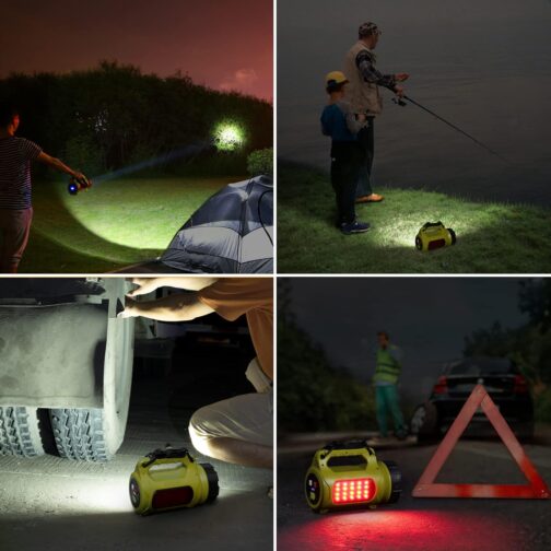 LE LED Hand Headlight 1000 Lumens, Rechargeable CREE Battery Hand Lamp with 3600 mAh Power Bank, 10 W Dimmable Torch with 3 Light Modes, 2 Brightness Levels, USB Cable for Emergency Camping etc. – Bild 6