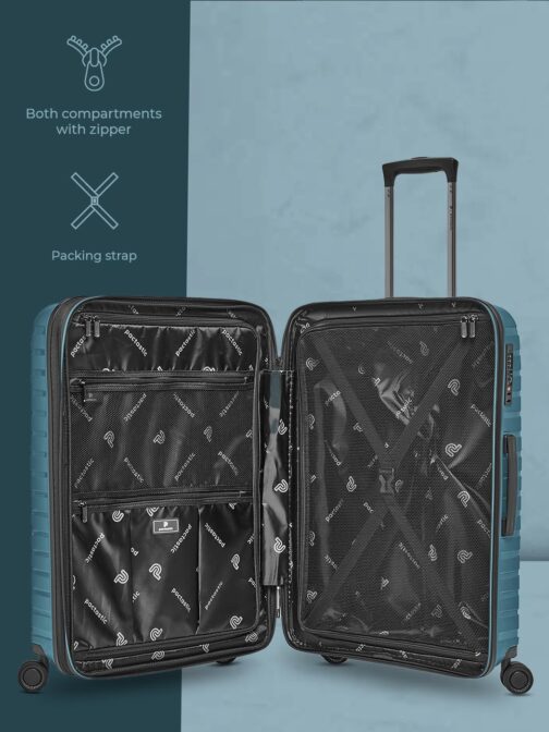 Pactastic Collection 04 + BC, Ice-blue metallic, Hard shell trolley with swivel castors – Bild 6