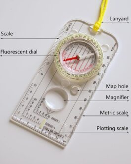 Children’s Compass with Adjustable Declination, Magnifying Glass, Ruler and Whistles. Compass, Multifunctional Orienteering Compass Outdoor for Map Reading, Navigation, Hiking, Adventure