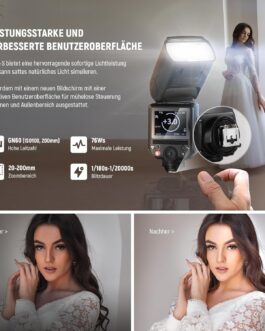 NEEWER Z880-S 2.4G Flash 76Ws TTL Camera Flash Light Speedlite Compatible with Sony, Upgraded UI, Modelling Lamp TTL/M Quick Switch TCM Button, 1/8000s HSS 7.4V/2600mAh Battery 480 Full Power Flashes