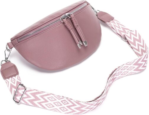 YISUOHOOM Bum Bag Women's Shoulder Bag Small Crossbody Bag Vegan Leather Chest Bag Small Handbag, purple-v1, Unit size, Shoulder bags – Bild 8