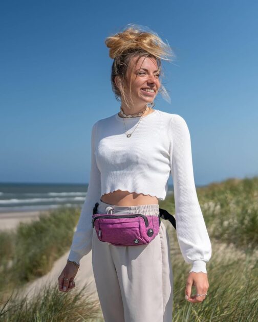 WATERFLY Bum Bag Waist Bag Men Women: Small Belt Bag Sport Bum Hip Bag Men Women Waist Fanny Pack with Extension Strap for Travel Hiking Dog Training Outdoor, black, money belt – Bild 9