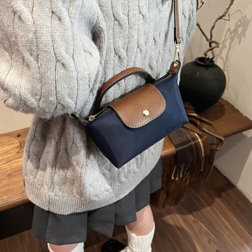 eganten Ladies Color Block Mini Satchel Square Handbag Solid Color with Adjustable Strap Shoulder Bag – Bild 3